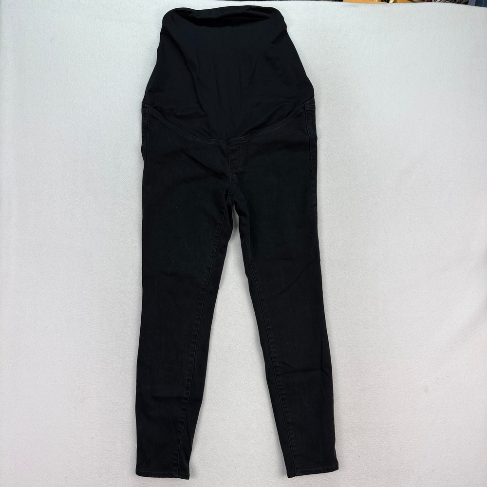 Madewell Maternity Skinny Jeans Black Wash Over Belly Panel Size 28